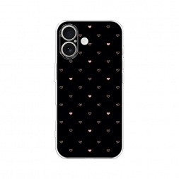 Силиконовый чехол Черный фон и сердечки на iPhone 17