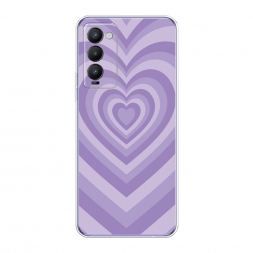 Силиконовый чехол Violet heart latte на Tecno Camon 18