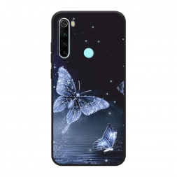 Матовый силиконовый чехол Кристальные бабочки на Xiaomi Redmi Note 8