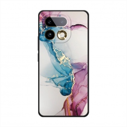 Матовый силиконовый чехол Розовые разводы рисунок на Realme 16 Pro Plus