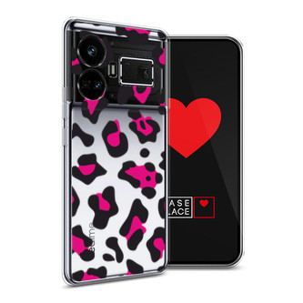 Силиконовый чехол Pink cow spots на Realme GT5