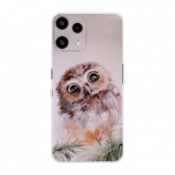 Силиконовый чехол Сова на розовом на Nothing Phone 3a lite
