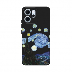 Матовый силиконовый чехол Ночь Ван Гога на Oppo Reno 14F