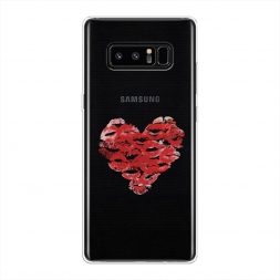 Силиконовый чехол Сердечко из поцелуев на Samsung Galaxy Note 8