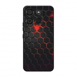 Матовый силиконовый чехол Фон соты красные на Itel A60