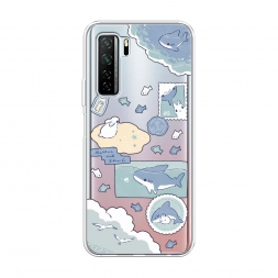 Силиконовый чехол Крольчонок и акула на Huawei P40 lite 5G