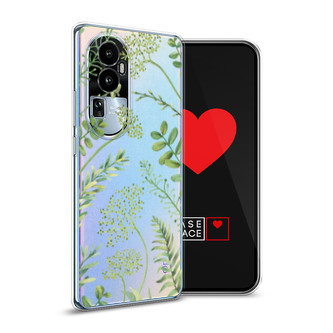 Силиконовый чехол Green Leaves на Oppo Reno 10