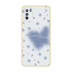 Силиконовый чехол Blooms in time blue на Xiaomi Poco M3