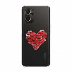 Силиконовый чехол Сердечко из поцелуев на Oppo A96 4G