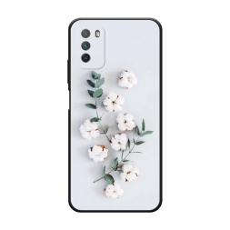 Матовый силиконовый чехол Веточка хлопка на Xiaomi Poco M3