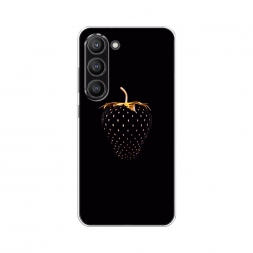 Силиконовый чехол Черно-золотая клубника на Samsung Galaxy S23 5G