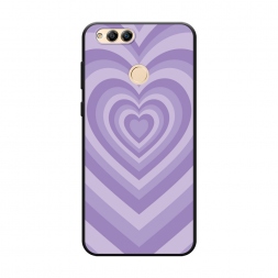 Матовый силиконовый чехол Violet heart latte на Honor 7X