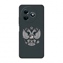 Матовый силиконовый чехол Герб России серый на Itel S24