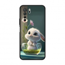 Матовый силиконовый чехол Крольчонок в вазе на Honor 30S (Global)