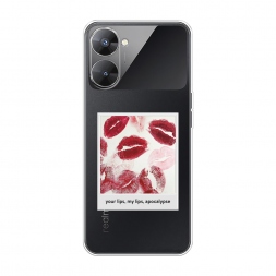Силиконовый чехол Полароид губы 2 на Realme V30 5G