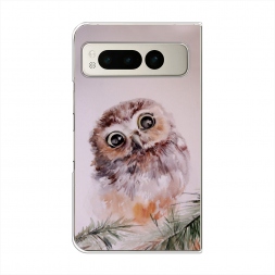 Силиконовый чехол Сова на розовом на Google Pixel Fold