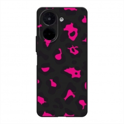 Матовый силиконовый чехол Pink cow spots на Poco C71 4G