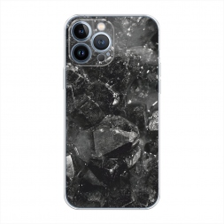 Силиконовый чехол Чёрный кристалл текстура на iPhone 13 Pro Max