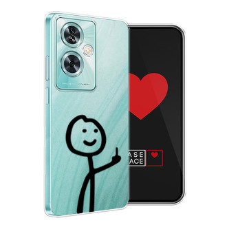 Силиконовый чехол Неприличный человечек чёрный на OnePlus Nord N30 SE