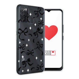 Силиконовый чехол Милые чёрные бантики на Itel Vision 1 Pro