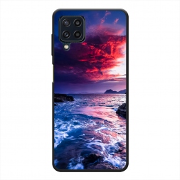 Матовый силиконовый чехол Волны 1 на Samsung Galaxy M32