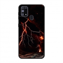 Матовый силиконовый чехол Молния 4 на Samsung Galaxy M31