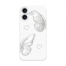 Soft touch ����� white butterflies 2 �� iPhone 16 Plus
