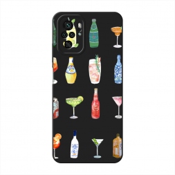 Матовый силиконовый чехол Летние напитки на Xiaomi Redmi Note 10S
