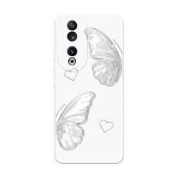 Soft touch белый white butterflies 2 на Honor 90