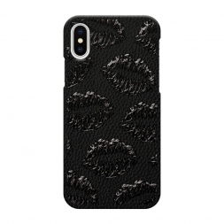 Кожаный черный Губки на iPhone X (10)