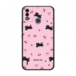 Матовый силиконовый чехол cherry cat на Itel A48