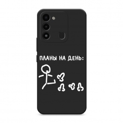 Матовый силиконовый чехол План на день белый на Tecno Spark 8C