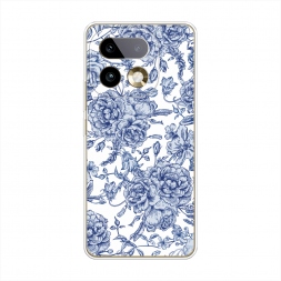 Силиконовый чехол Гжель цветы рисунок на Realme 16 Pro Plus