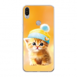 Силиконовый чехол Рыжий котёнок в шапочке на Asus ZenFone Max Pro ZB602KL