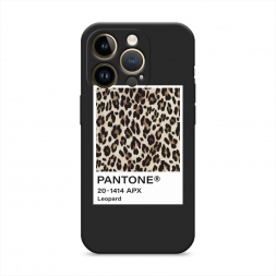 Матовый силиконовый чехол Pantone leopard на iPhone 14 Pro