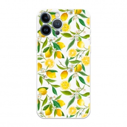 Soft touch белый Сочные лимоны на iPhone 13 Pro Max