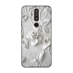 Силиконовый чехол Гипсовые цветы на Nokia X71