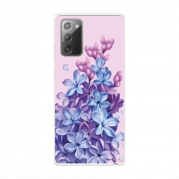 Силиконовый чехол Мечтательная сирень на розовом на Samsung Galaxy Note 20