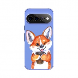 Силиконовый чехол Корги с кофе на Google Pixel 11