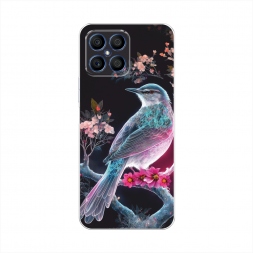 Силиконовый чехол Птица на цветущем дереве на Honor X8