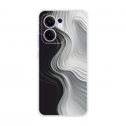 Силиконовый чехол Чёрно-белые волны на Oppo Reno 13F