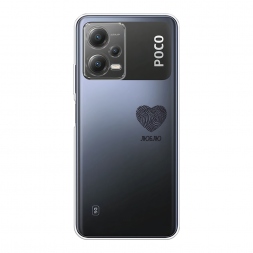 Силиконовый чехол Отпечаток сердца черный на Xiaomi Poco X5 5G