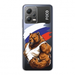 Силиконовый чехол Русский медведь на Xiaomi Poco X5 5G
