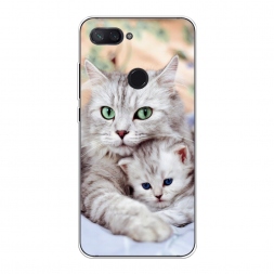 Силиконовый чехол Кошка и котёнок на Xiaomi Mi 8 Lite (Youth Edition)