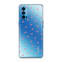 Силиконовый чехол Маленькие розовые сердечки на Oppo Reno 4 Pro 5G