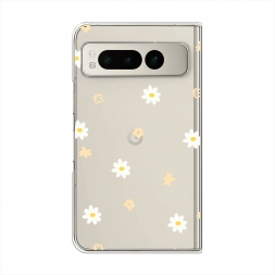 Силиконовый чехол Паттерн из ромашек рисунок на Google Pixel Fold