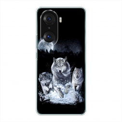 Силиконовый чехол Стая волков под луной на Honor 60 Pro