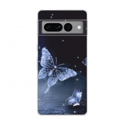 Силиконовый чехол Кристальные бабочки на Google Pixel 7 Pro