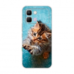 Силиконовый чехол Котенок просит есть на Infinix Note Edge