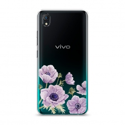 Силиконовый чехол Цветущие сиреневые цветы рисунок на Vivo Y1s